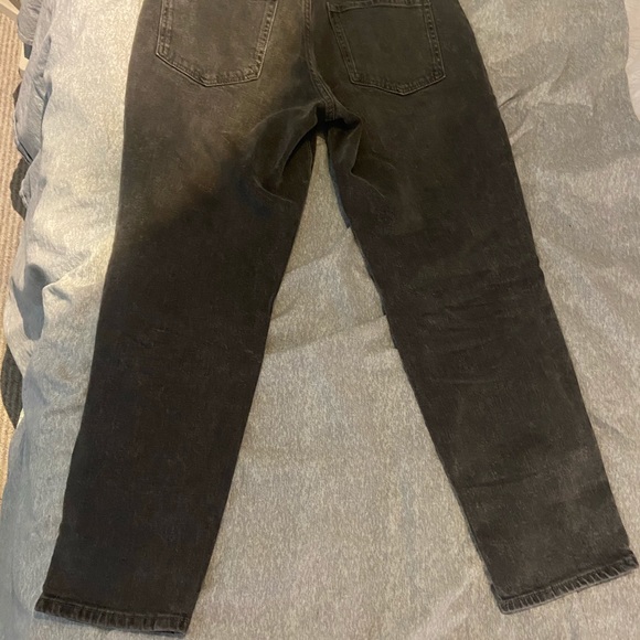 High-Waisted Straight Gray Button-Fly Jeans - Picture 4 of 5